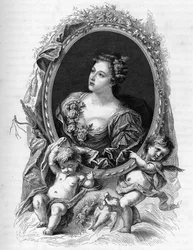 Portrait de Marie-Madeleine de La Vieuville, comtesse de Parabère (1693-1750) - Gravure de 1862 dans « Les Reines du Monde » par nos premiers écrivains - Publié sous la direction de JGD Armandaud