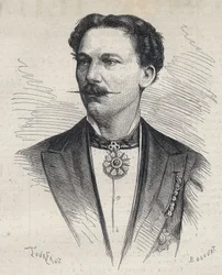 Portrait de Marius Cazeneuve (1839-1913), prestidigitateur français.