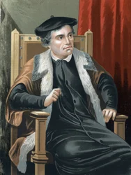 Portrait de Martin Luther (1483-1546) de « Hombres y Mujeres célebres ». Barcelone 1877