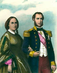 Portrait de Maximilien I (1832-1867) Empereur du Mexique et de son épouse Charlotte de Belgique (1840-1927)