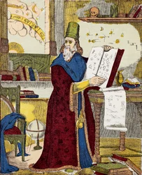 Portrait de Michel de Notre Dame (Nostradamus) astrologue français - Gravure