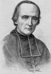 Portrait de Monseigneur Darboy (1813 - 1871), Archevêque de Paris. Gravure de la fin du XIXe siècle dans "Histoire de France" par H. Martin