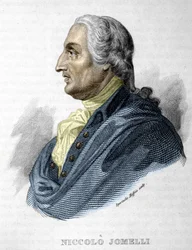 Portrait de Niccolo JOMDELLI compositeur italien 10 septembre 1714 (Aversa) - 25 août 1774 (Naples) gravure 19ème siècle