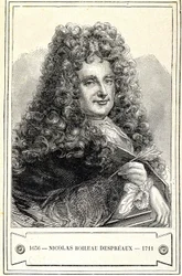 Portrait de Nicolas Boileau Despréaux (1636 - 1711), gravure du 19e siècle