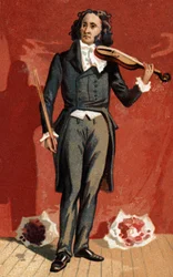 Portrait de Nicolo Paganini (1782 - 1840) violoniste italien.
