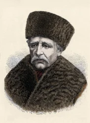 Portrait de Nils Adolf Erik (Eric) Baron Nordenskjold (Nordenskiold) (1832-1901), naturaliste et explorateur suédois. Gravure de la fin du 19ème siècle