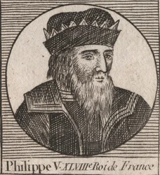 Portrait de Philippe V le Long (1294-1322), roi de France - gravure de « Instruction sur l