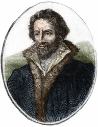 Portrait de Philipp Melanchton (Melanchthon) (1497 - 1560), réformateur religieux allemand. Gravure du 19e siècle