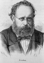 Portrait de Pierre Joseph Proudhon (1809 - 1865) socialiste français - dans « L