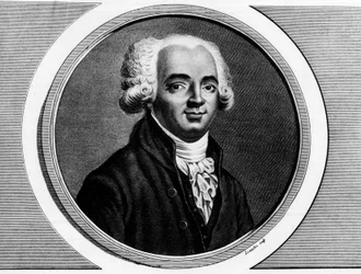 Portrait de Pierre Louis Manuel (1751-1793), député de la Seine à la Convention nationale. Gravure dans « Collection complète des tableaux historiques de la Révolution française, en trois volumes ». 1804.