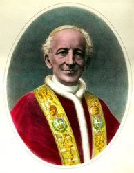 Portrait du pape Léon XIII (Leone XIII), élu en 1878 et mort en 1903