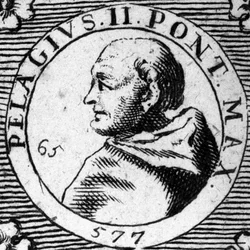 Portrait du Pape Pélage II (Pelagius) (520-590)