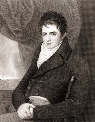 Portrait de Robert Fulton (1765 - 1815), mécanicien naval américain (Nautilus). Gravure du 19e siècle