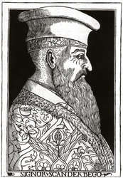 Portrait de Skanderbeg (ou Scanderbeg) (1403 - 1468), guerrier albanais