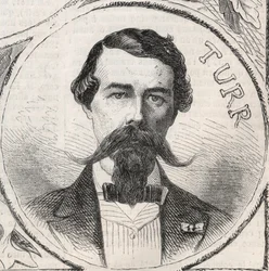 Portrait de Stefan Istvan Türr (1824-1908), général hongrois - Gravure dans « Le Monde Illustré »