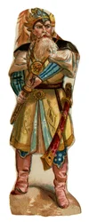 Portrait de Tamerlan (1336-1405) (ou Timur Lang, « Timur le boiteux »). Chromolithographie, fin du XIXe siècle
