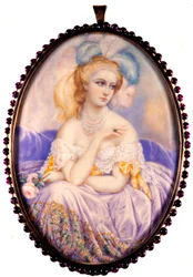 Portrait de la comtesse de Castiglione (1837-1899) (Virginia Elisabetta Luisa Carlotta Antonietta Teresa Maria Oldoini). Miniature sur ivoire