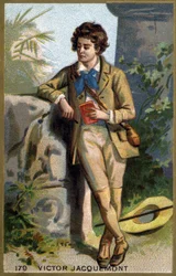 Portrait de Victor Jacquemont (1801 - 1832), botaniste et voyageur français. Chromolithographie du 19e siècle