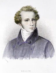 Portrait de Vincenzo Bellini, compositeur italien (1801-1835) - gravure