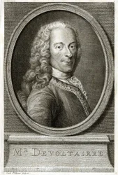 Portrait de Voltaire. Gravure du 19ème siècle.