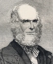 Portrait de William Cullen Bryant (1794-1878), poète américain. Gravure dans « The Illustrated London News » du 23 janvier 1858.