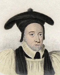 Portrait de William Juxon (1582-1663), ecclésiastique anglais et archevêque de Cantorbéry (gravure du 19ème siècle)