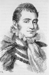 Portrait du Duc de Berry (1778 - 1820). Gravure de la fin du 19ème siècle dans "Histoire de France" par H. Martin