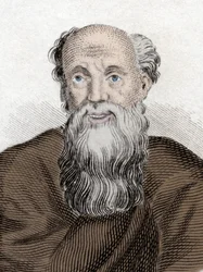 Portrait du philosophe grec Démocrite (460-370 av. J.-C.), Démocrite d