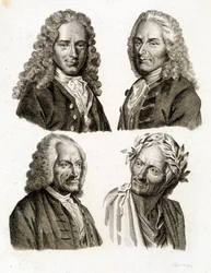 Portraits de Voltaire à différents âges - gravure
