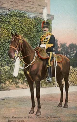 Prince Alexandre de Teck à cheval, vers 1905 (carte postale)