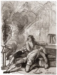 Professeur Georges Guillaume Richmann (1711-1753) mort dans son atelier suite à une expérience avec un électromètre