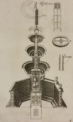 Projet de fontaine pyrotechnique, gravure du Grand Art d