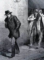 Atmosphère de psychose la nuit dans les rues de Londres (en raison des meurtres de Jack l