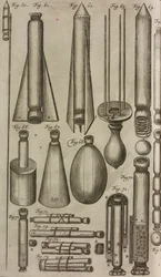 Fusées et instruments pyrotechniques, gravure tirée du Grand Art d