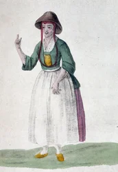 Femme quaker - dessin, début 19e siècle
