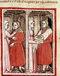 Rebecca donne à son fils Jacob, vêtu des habits d