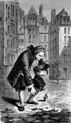 Représentation de Bernard de Jussieu introduisant un cèdre du Liban en France en 1734. Gravure