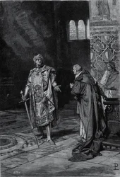 Représentation de Cola di Rienzo (1314-1354), tribun du peuple romain. Illustration de la fin du 19ème siècle