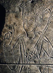 Représentation de Sanchez II Garcia (1010-1029), Comte de Castille. Bas-relief sculpté sur la tombe du Monastère de San Salvador, à Ona (Espagne).