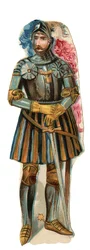 Représentation du chevalier Pierre Terrail, seigneur de Bayard (1476-1524) Chromolithographie, fin du 19ème siècle