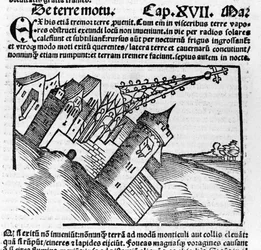 Représentation du tremblement de terre au 16ème siècle.