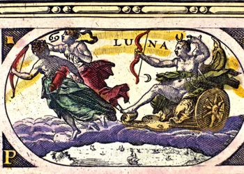 Représentation de la lune. Gravure du 17ème siècle.