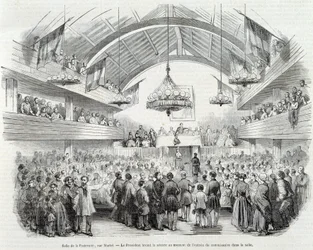 Révolution de 1848 : Salle de la Fraternité, Rue Martel, le Président ajourne la séance à l