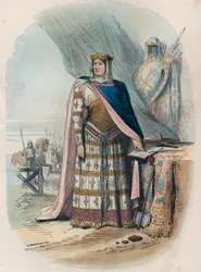Portrait de Richilde des Ardennes ou Richilde de Provence (ca. 845-910) seconde épouse de Charles le Chauve, roi et empereur des Francs