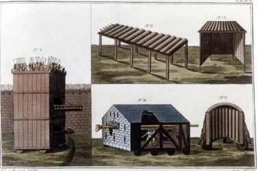 Machines de guerre romaines. Gravure du début du XIXe siècle