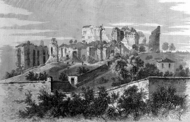 Rome, vue du Mont Palatin et des ruines du palais des Césars.