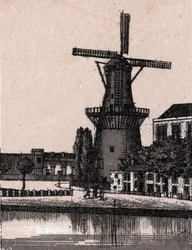 Rotterdam, Hollande : Moulin à vent néerlandais dans « Le Monde Illustré 168 vues » sans date (fin XIXe siècle)