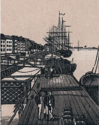 Rotterdam, Hollande : vue du port de Bollwerk