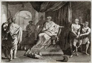 Bible de Royaumont, Nouveau Testament : Parabole des talents. Illustration de 1811.