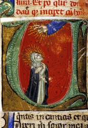 Sainte Catherine de Sienne (1347 - 1380), miniature du XVe siècle. Biblioteca Nazionale Braidense, Milan